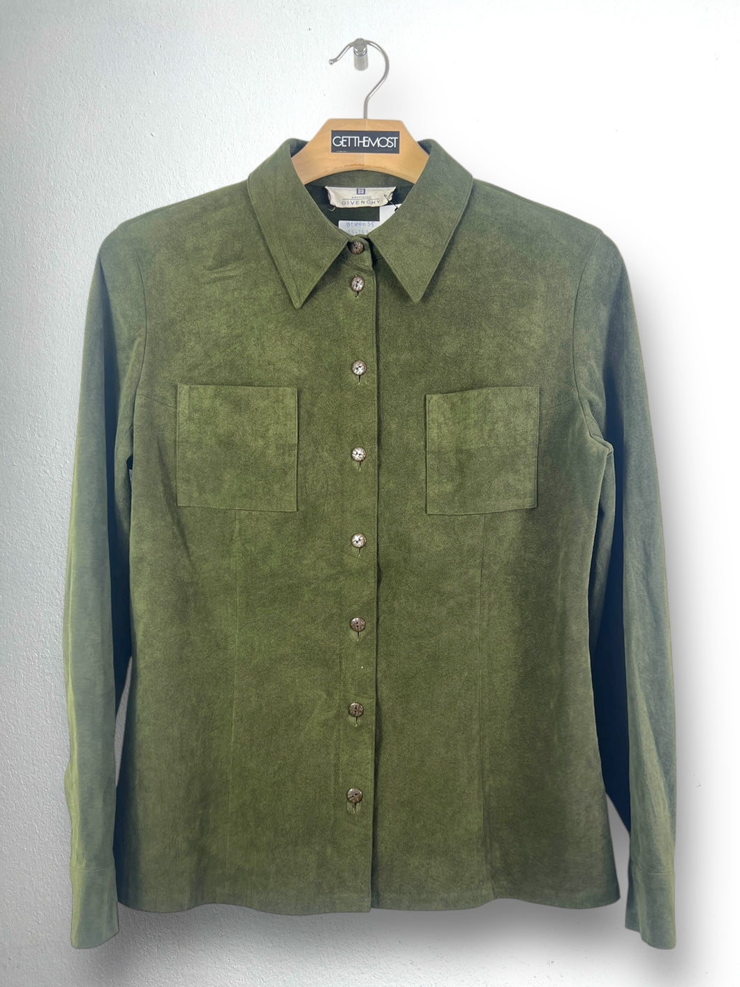 GIVENCHY Boutiques Faux Suede Shirt (38) GTMP055