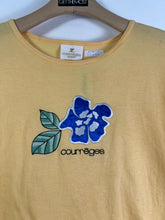 Load image into Gallery viewer, Courrèges Blue Flower Embroidery Tee (L) GTMP328
