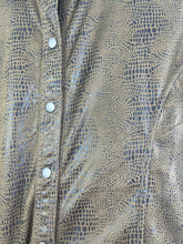 Load image into Gallery viewer, REVLON Y2K Faux Snakeskin Buttons Up Shirt (M) GTMP084
