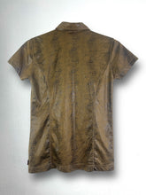 Load image into Gallery viewer, REVLON Y2K Faux Snakeskin Buttons Up Shirt (M) GTMP084
