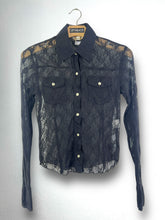 Load image into Gallery viewer, Incede Black Lace Y2K Buttons Up Shirt (M) GTMP082
