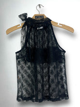 Load image into Gallery viewer, Love Forest Black Lace Y2K Sleeveless Blouse GTMP081
