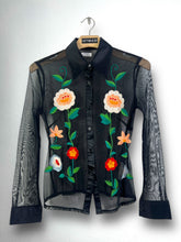 Load image into Gallery viewer, Y2K Style Flower Embroidery Mesh Shirt GTMP079
