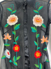 Load image into Gallery viewer, Y2K Style Flower Embroidery Mesh Shirt GTMP079
