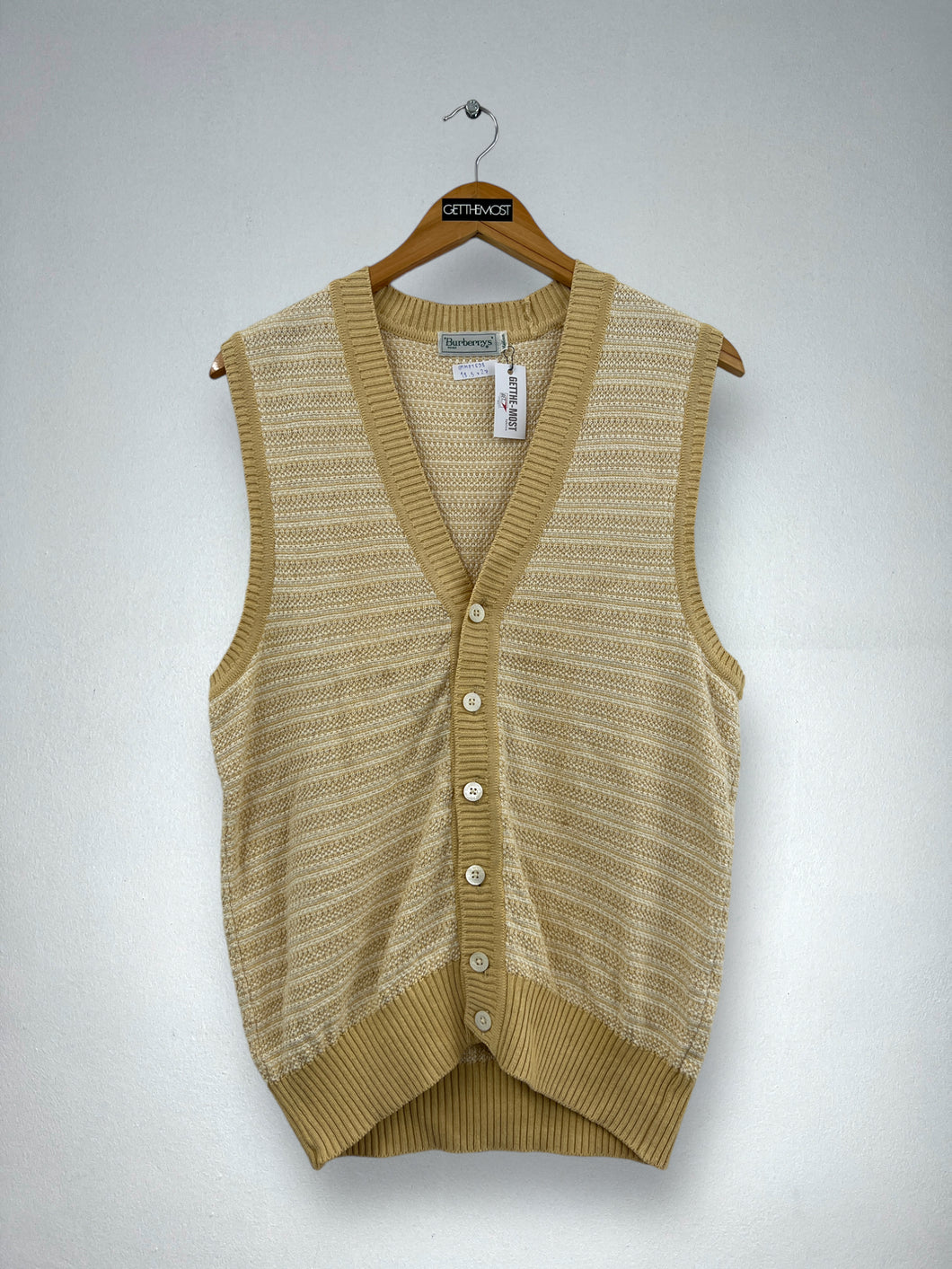 Vintage Burberrys Knit Sleeveless Cardigan (M) GTMPT698