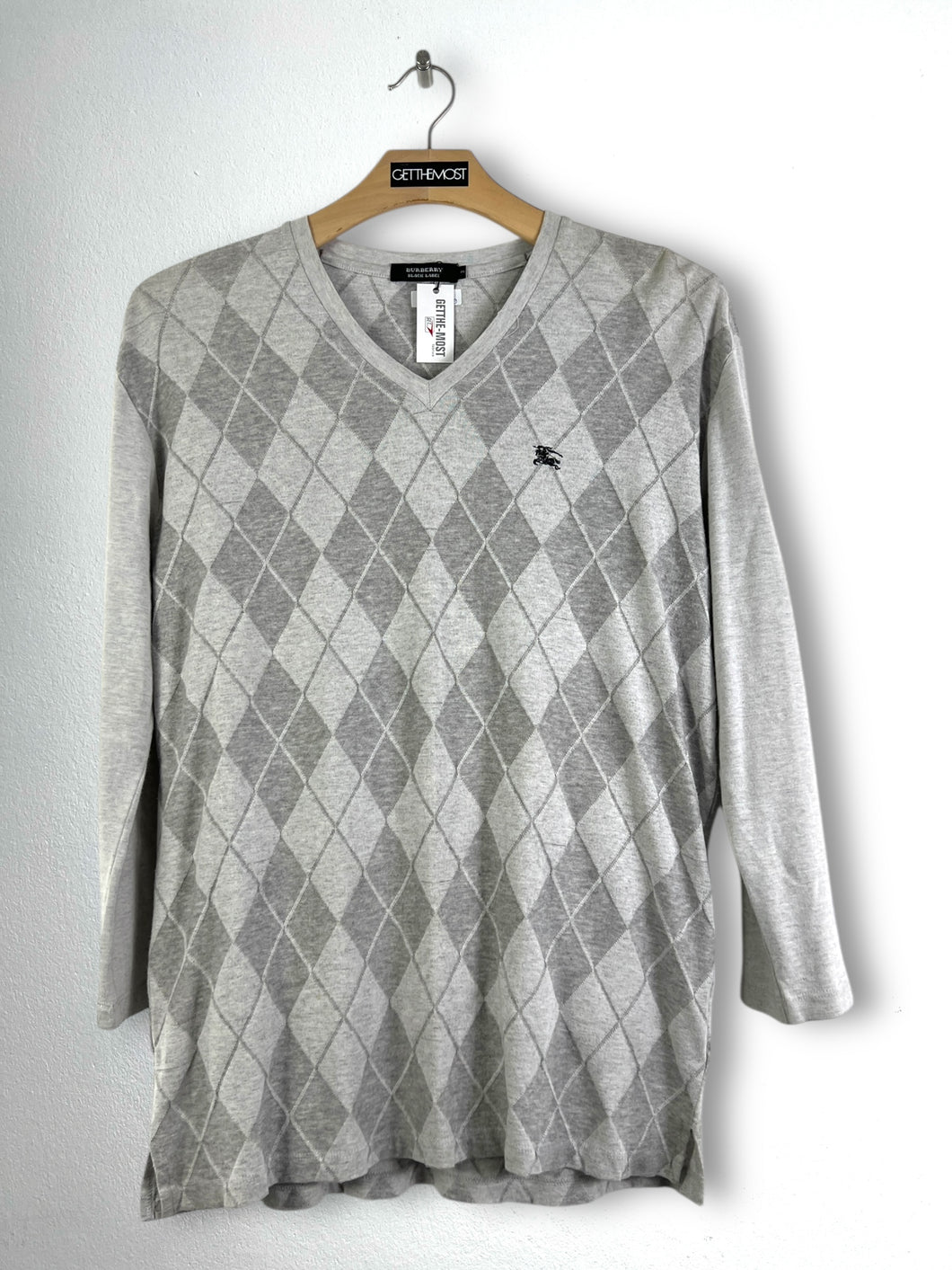 Burberry Black Label Argyle V neck L/S Tee (3) GTMP098