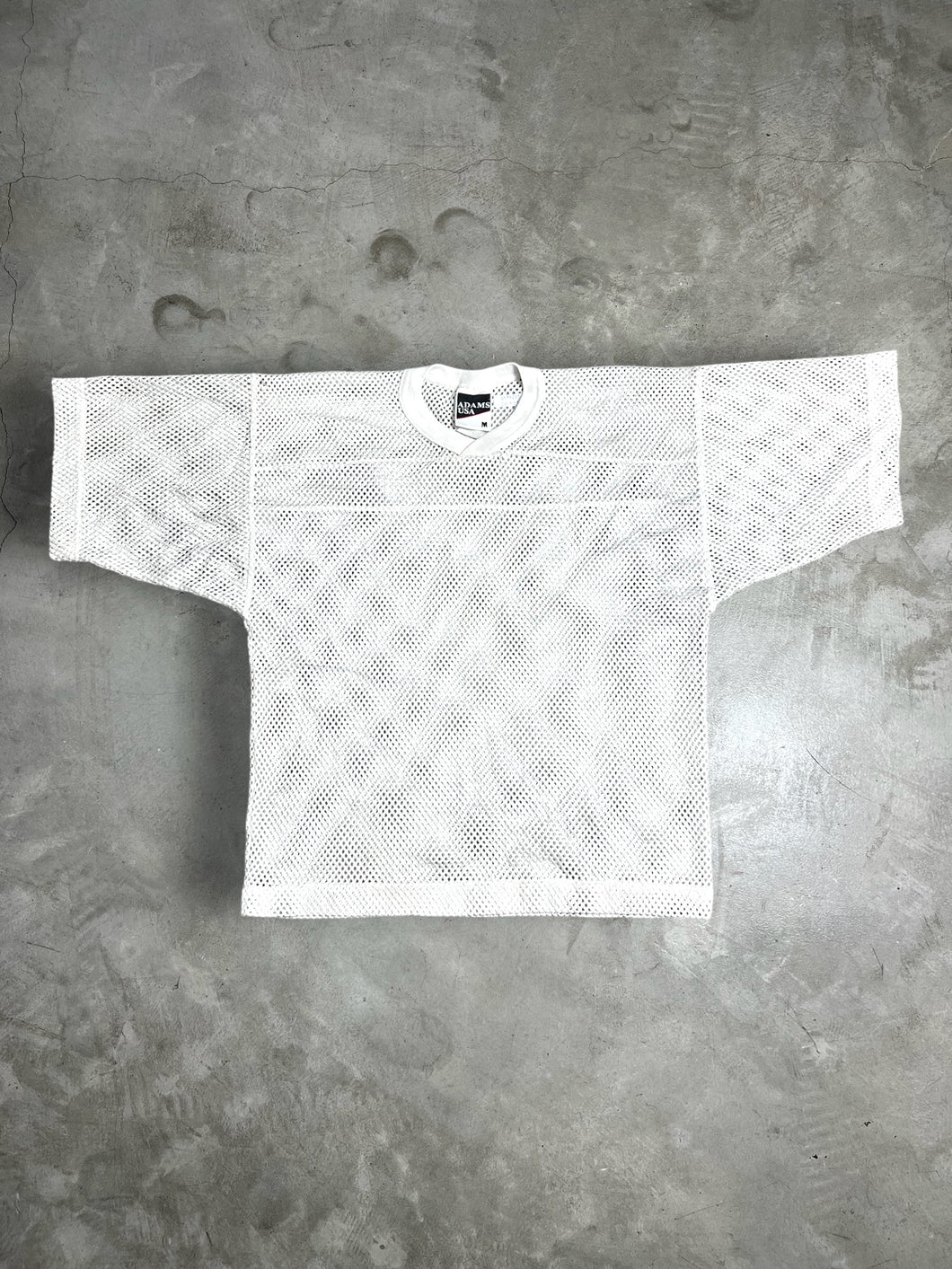 Y2K Vintage Adams USA Silver Mesh Jersey (M) GTME639