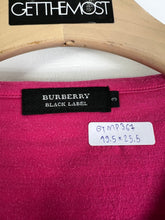 Load image into Gallery viewer, BURBERRY Black Berry Striped V-Neck Pink Lining Tee (3) GTMP367
