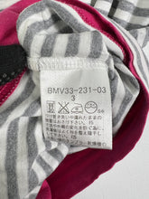 Load image into Gallery viewer, BURBERRY Black Berry Striped V-Neck Pink Lining Tee (3) GTMP367

