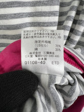 Load image into Gallery viewer, BURBERRY Black Berry Striped V-Neck Pink Lining Tee (3) GTMP367
