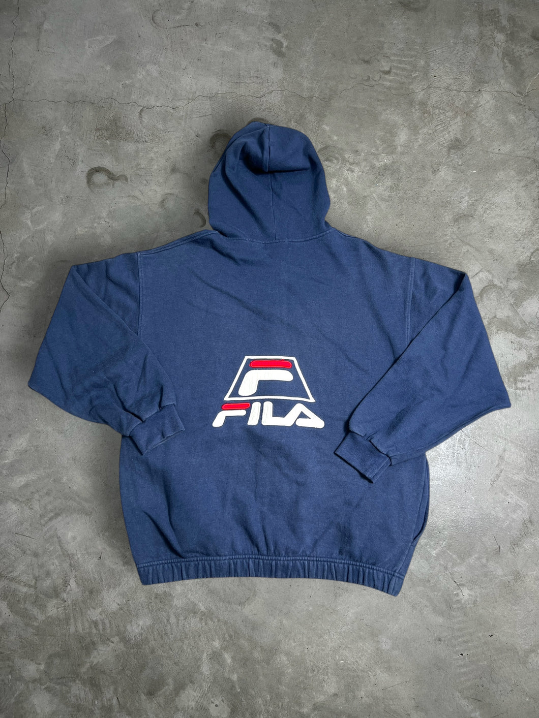 Vintage FILA Embroidery Logo Zipped Hoodie (S) JKA142