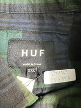 Load image into Gallery viewer, HUF Tartan Plaid Embroidery Button Up Shirt (XXL) JKA129
