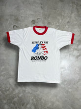 Load image into Gallery viewer, Vintage 80s Ronbo Ronald Reagan President Ringer Tee (L) GTME051
