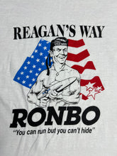 Load image into Gallery viewer, Vintage 80s Ronbo Ronald Reagan President Ringer Tee (L) GTME051
