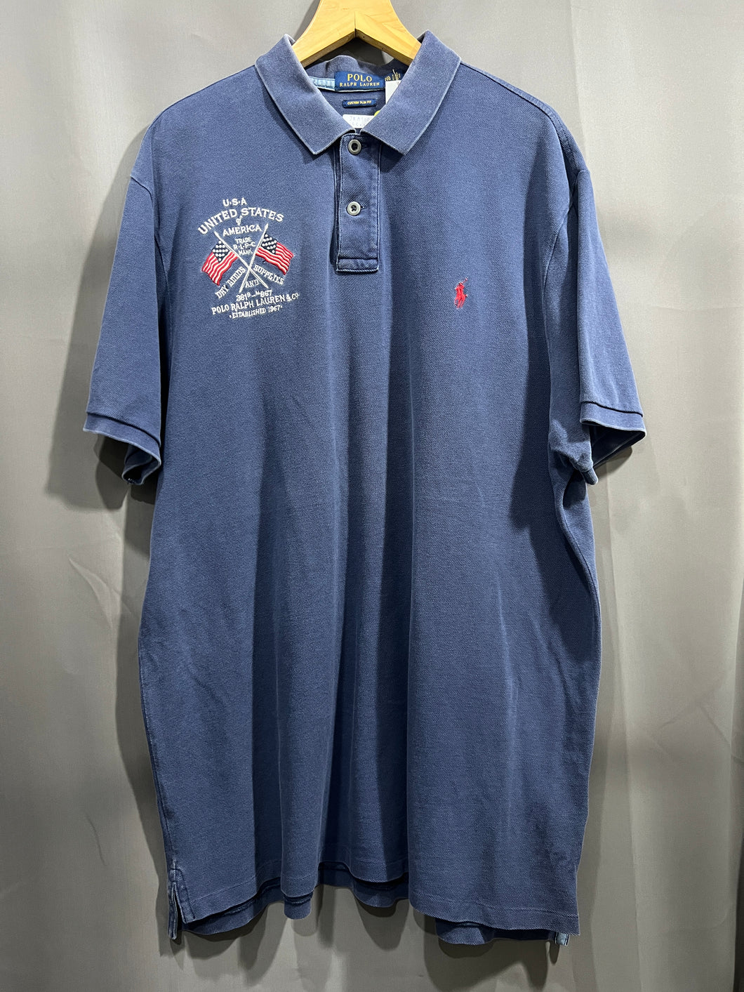 Polo Ralph Lauren Embroidery USA Flag Polo Shirt (XXL) JKA120