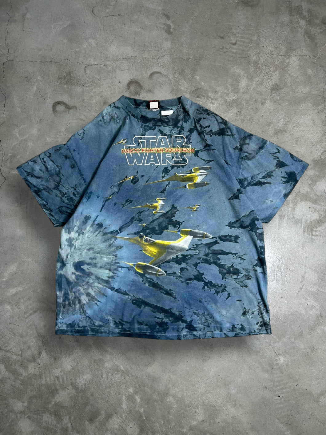 Vintage 90s Star Wars Naboo Fighter Spaceships Tie Dye GTME365