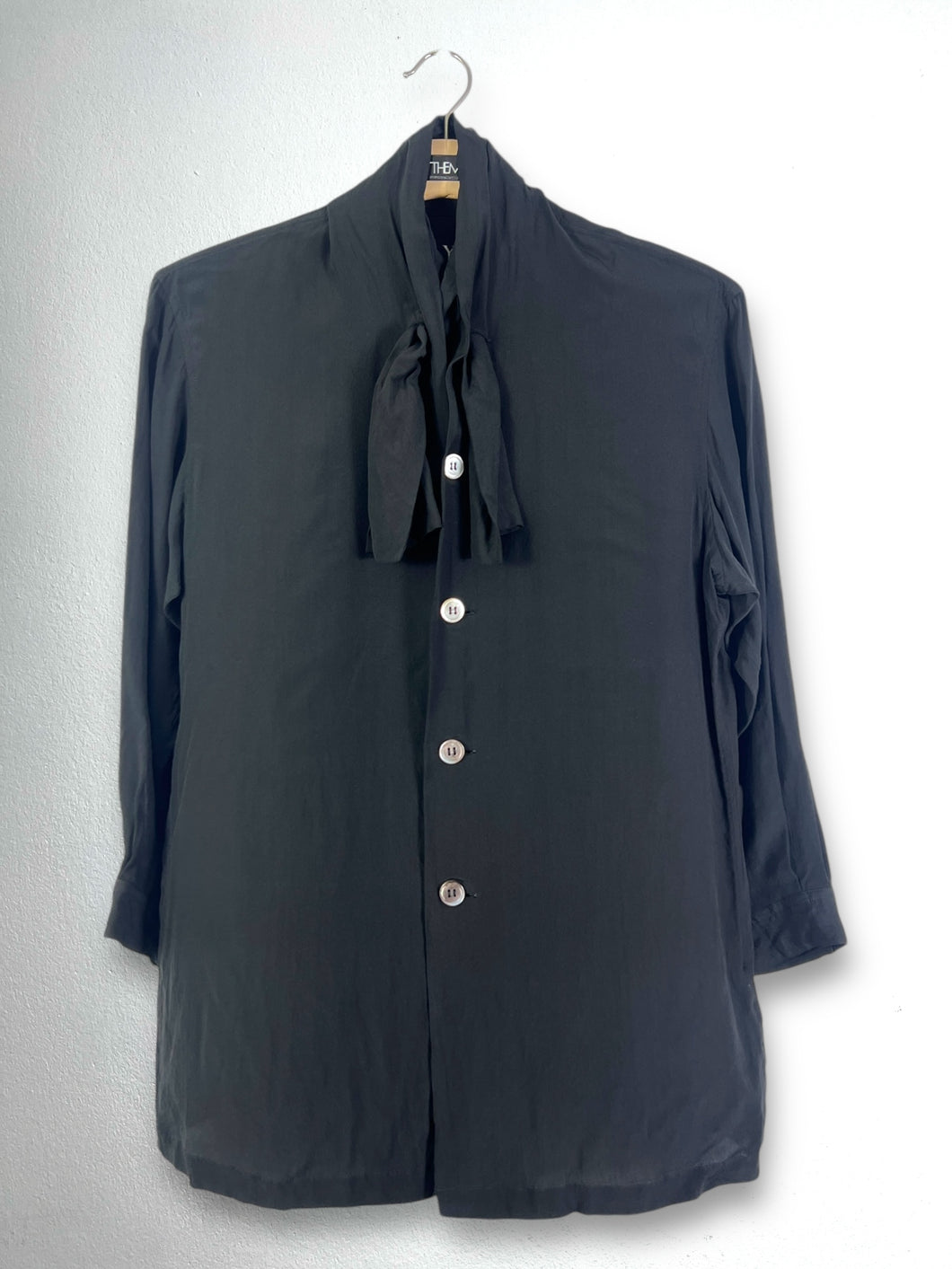 Y's Yohji Yamamoto Tie-Neck Silk Shirt GTMP199