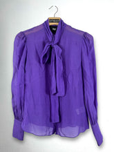 Load image into Gallery viewer, Dolce &amp; Gabbana Tie-Neck Silk Chiffon Shirt (36) GTMP195
