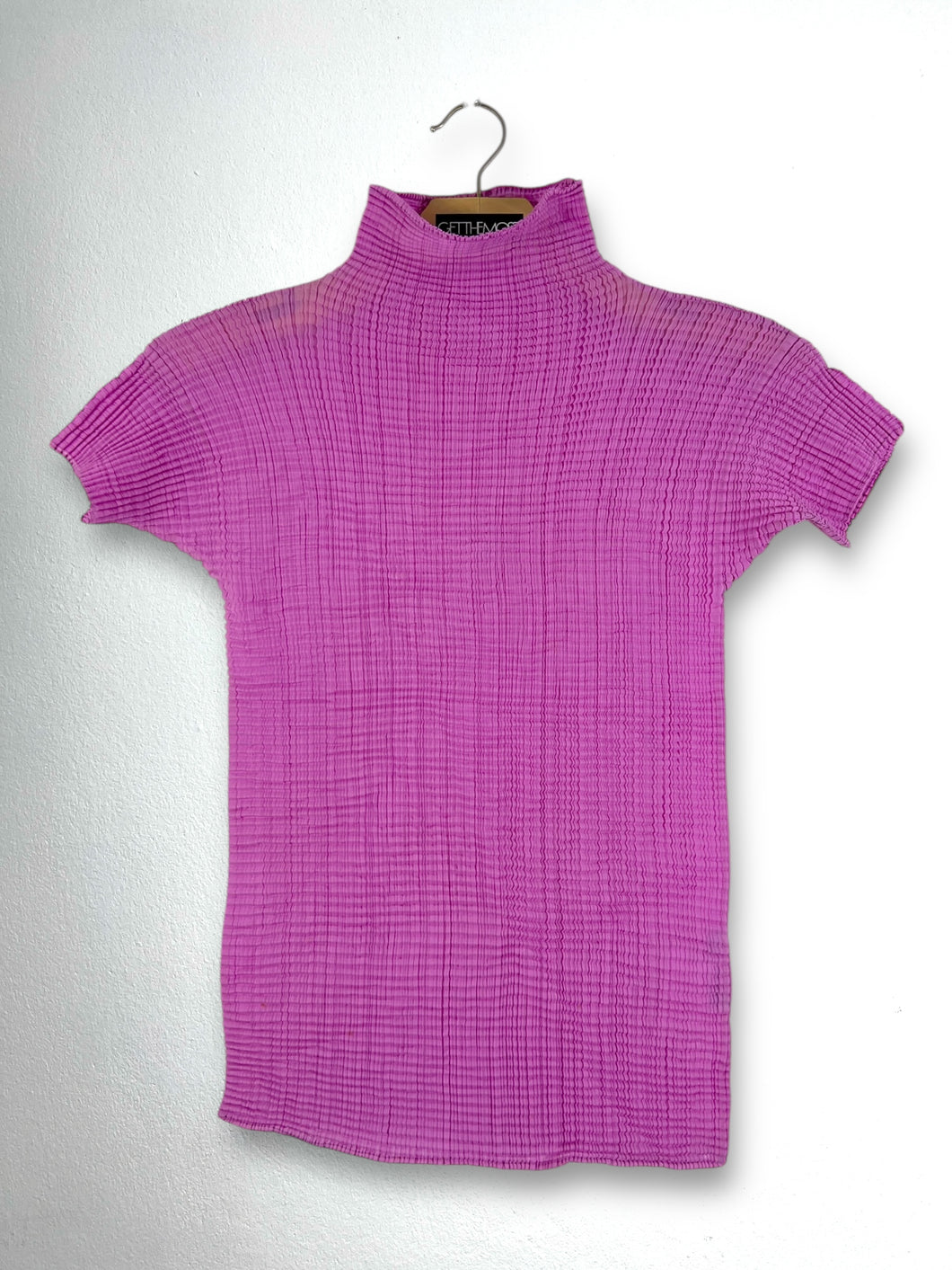 ISSEY MIYAKE Pink Pleated Blouse (M) GTMP193