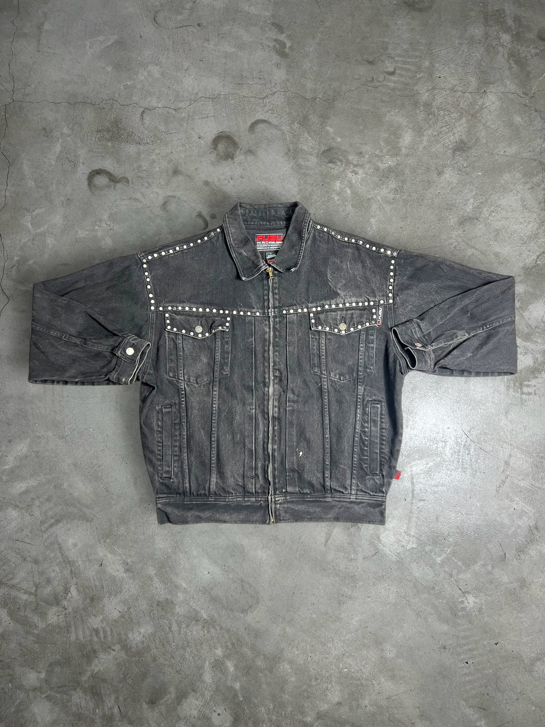 FUBU Collection Y2K Studded Denim Jacket (L) JKA203