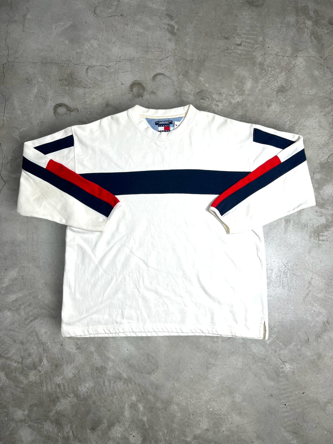 Vintage Tommy Jeans Striped Sweatshirt (XL) JKA192