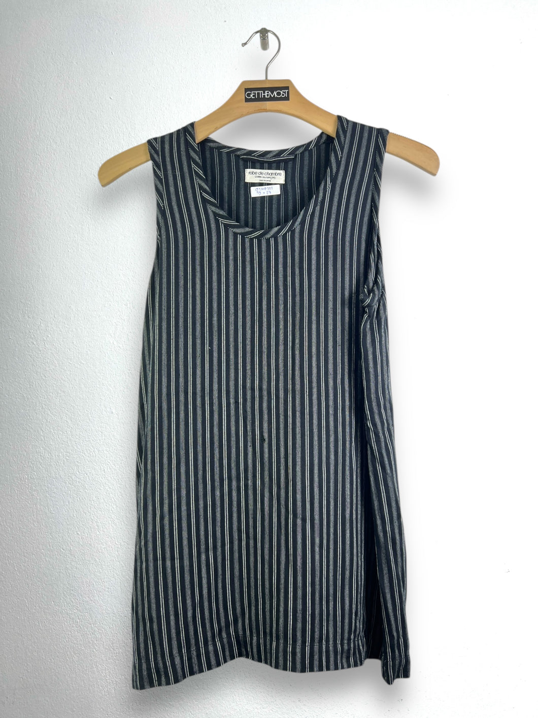 COMME des GARÇONS robe de chambre Striped Sleeveless Blouse GTMP101