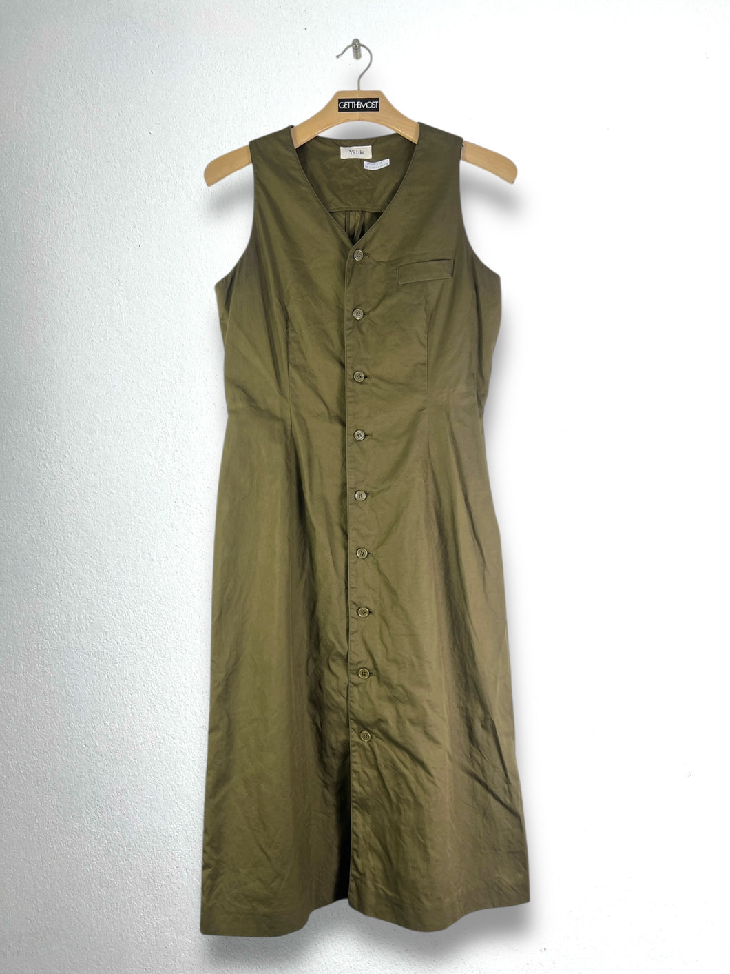 Y's bis Yohji Yamamoto Olive Sleeveless Dress GTMP219