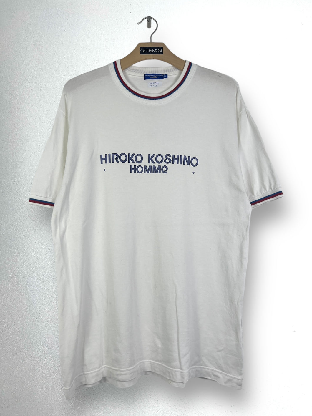 HIROKO KOSHINO HOMME Box Logo Ringer Tee (L) GTMPT791