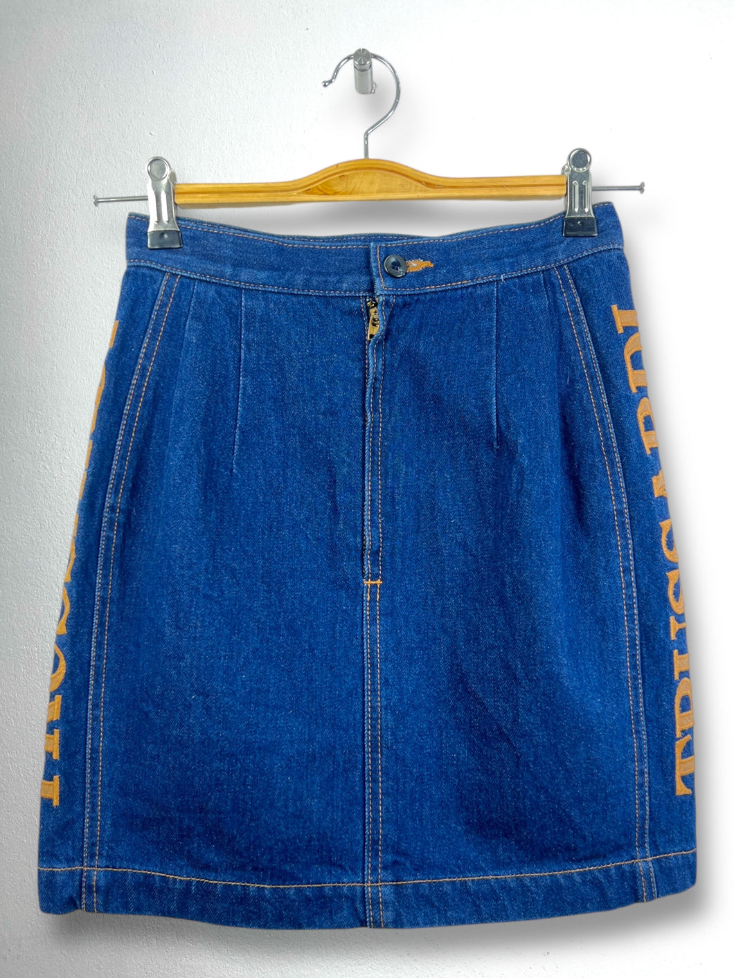 Vintage Trussardi Side Embroidery Mini Denim Skirt GTMP231