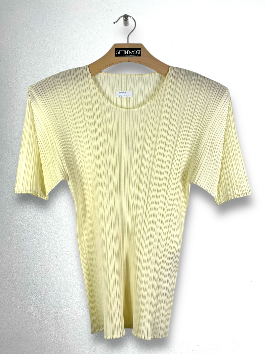 Pleats Please ISSEY MIYAKE Off White Blouse (3) GTMP241