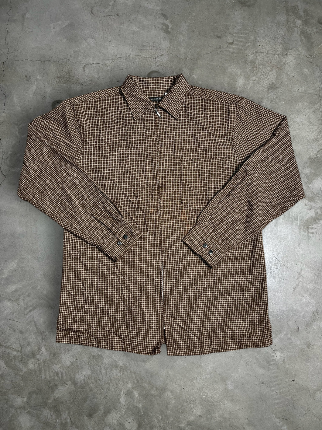 OMKOE Houndstooth Zip-Up Jacket (M) JKA266