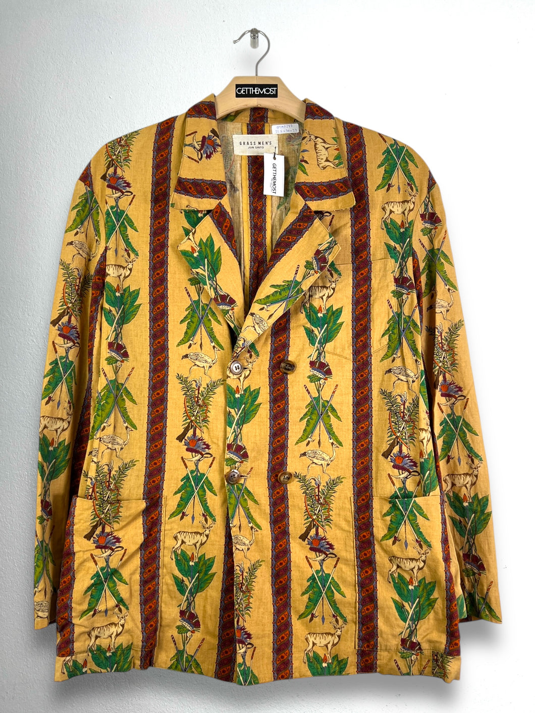 Grass Men's Jun Saito Printed Light Blazer (M) GTMP277