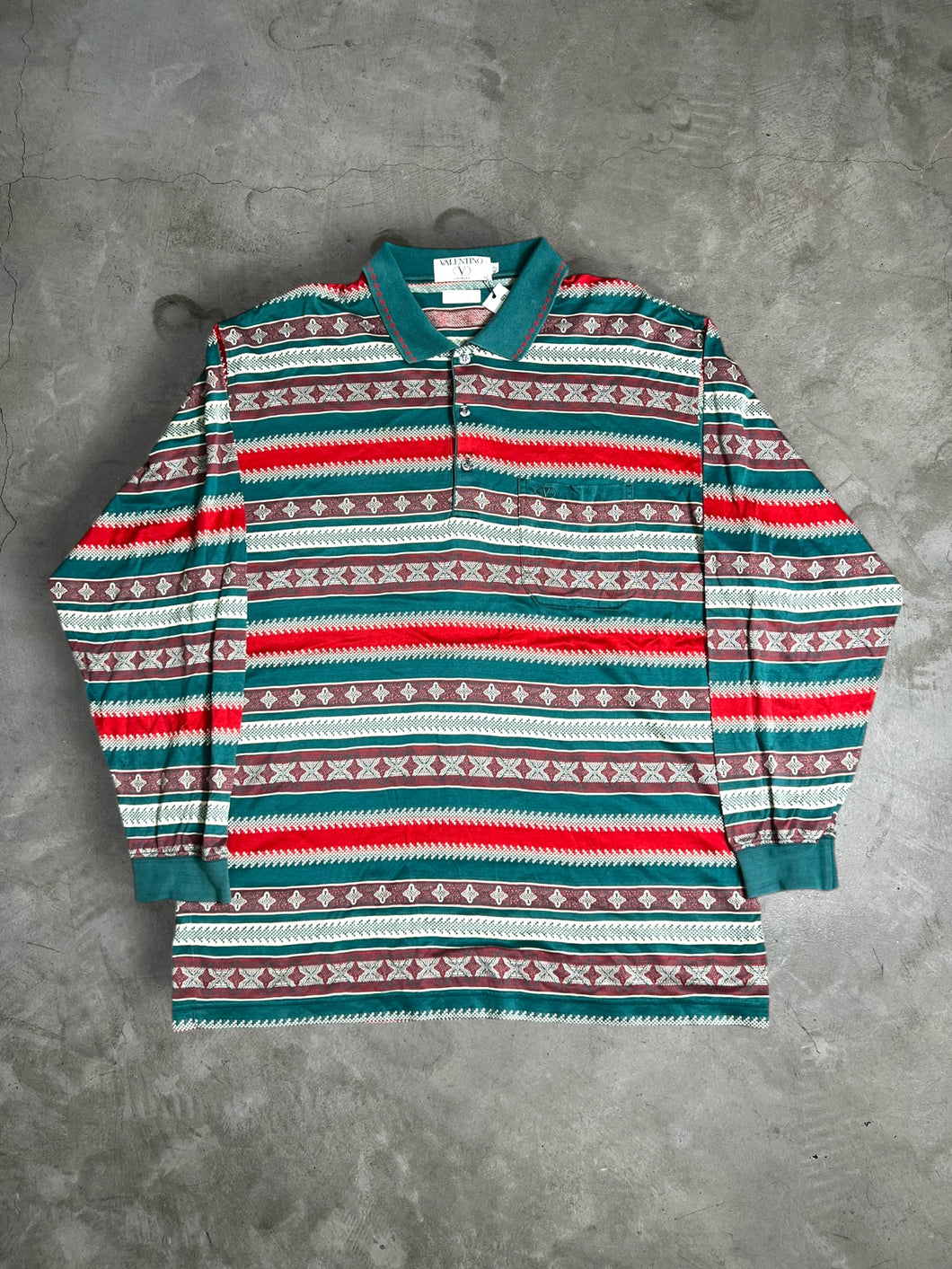 Vintage Valentino Chemises L/S Polo Shirt (52) JK903
