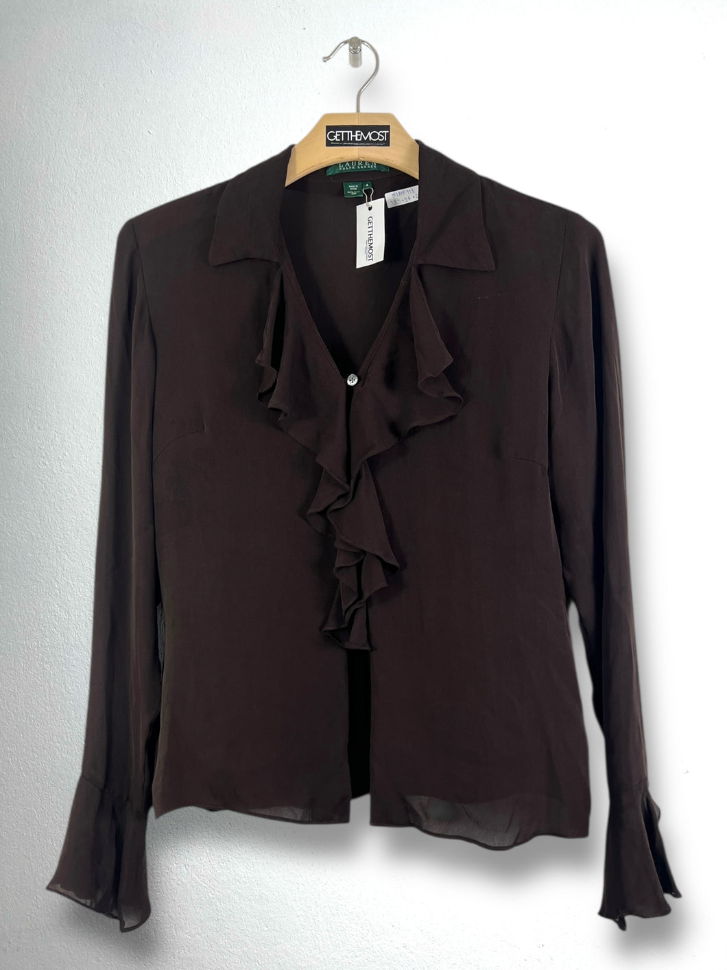 Lauren by Ralph Lauren Silk Ruffle Blouse (4) GTMP118