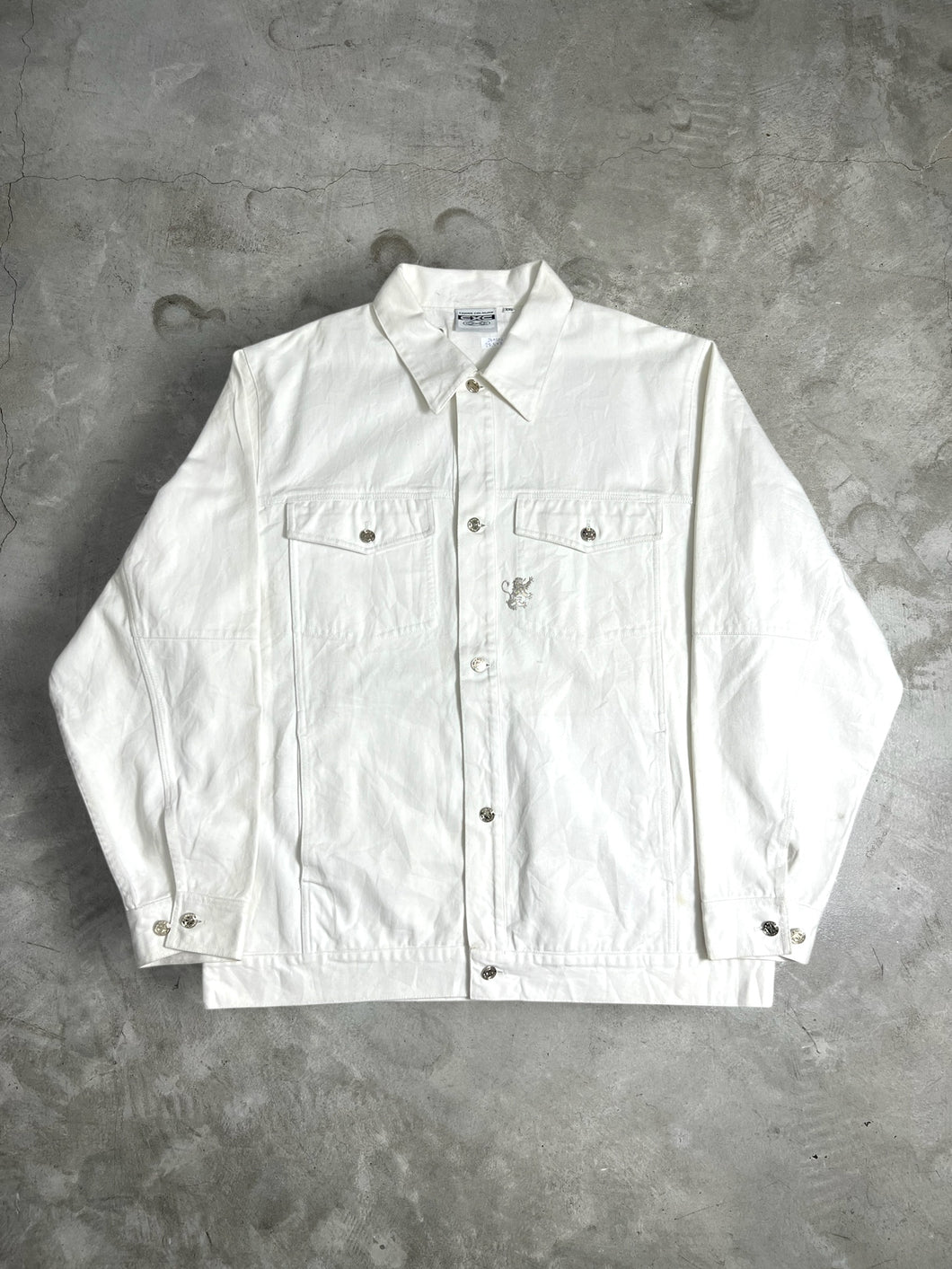 Vintage Cross Colours White Denim Jacket (XXL) JKA006