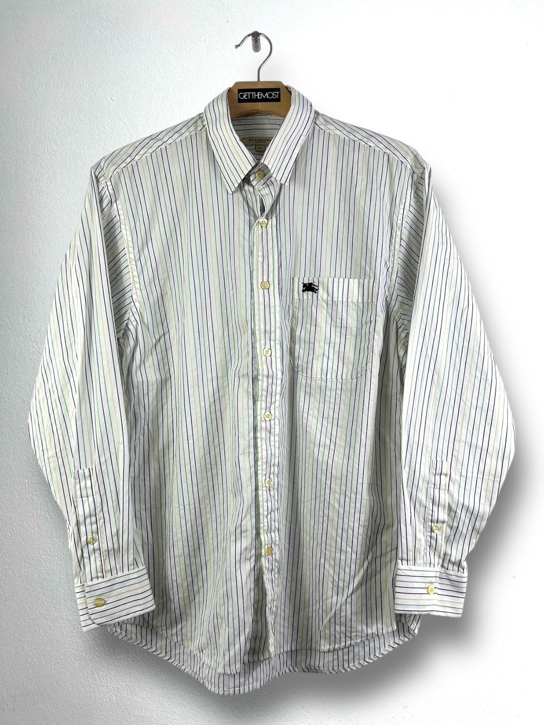 Burberry London Mini Logo Embroidery Striped Shirt (M) GTMP043