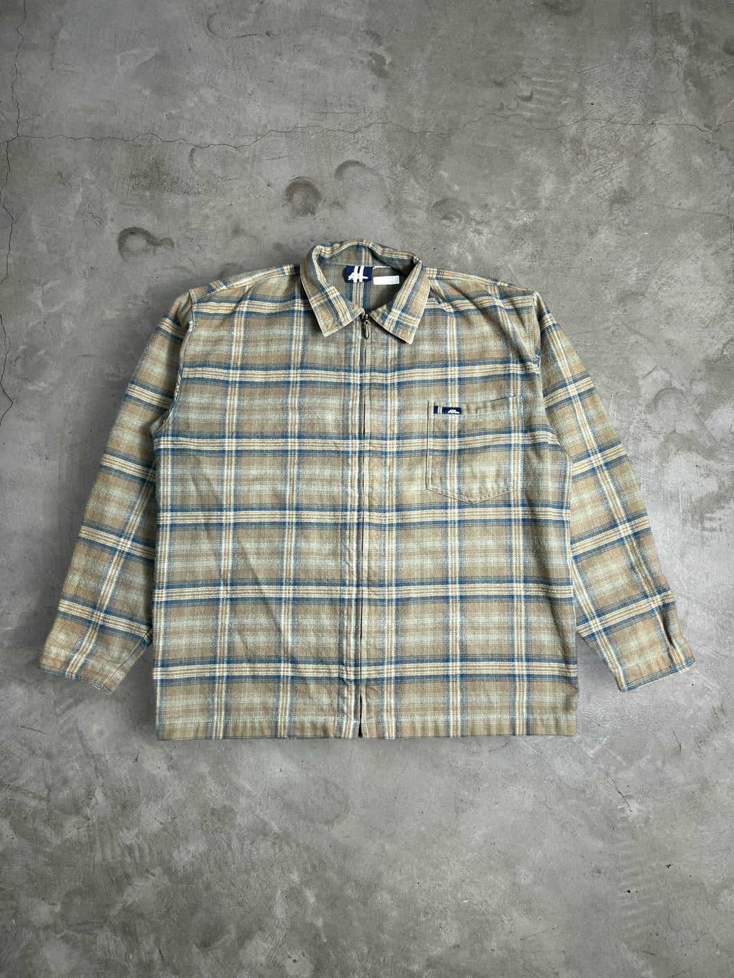 Vintage No Fear Plaid Flannel Full Zip Jacket JKA027