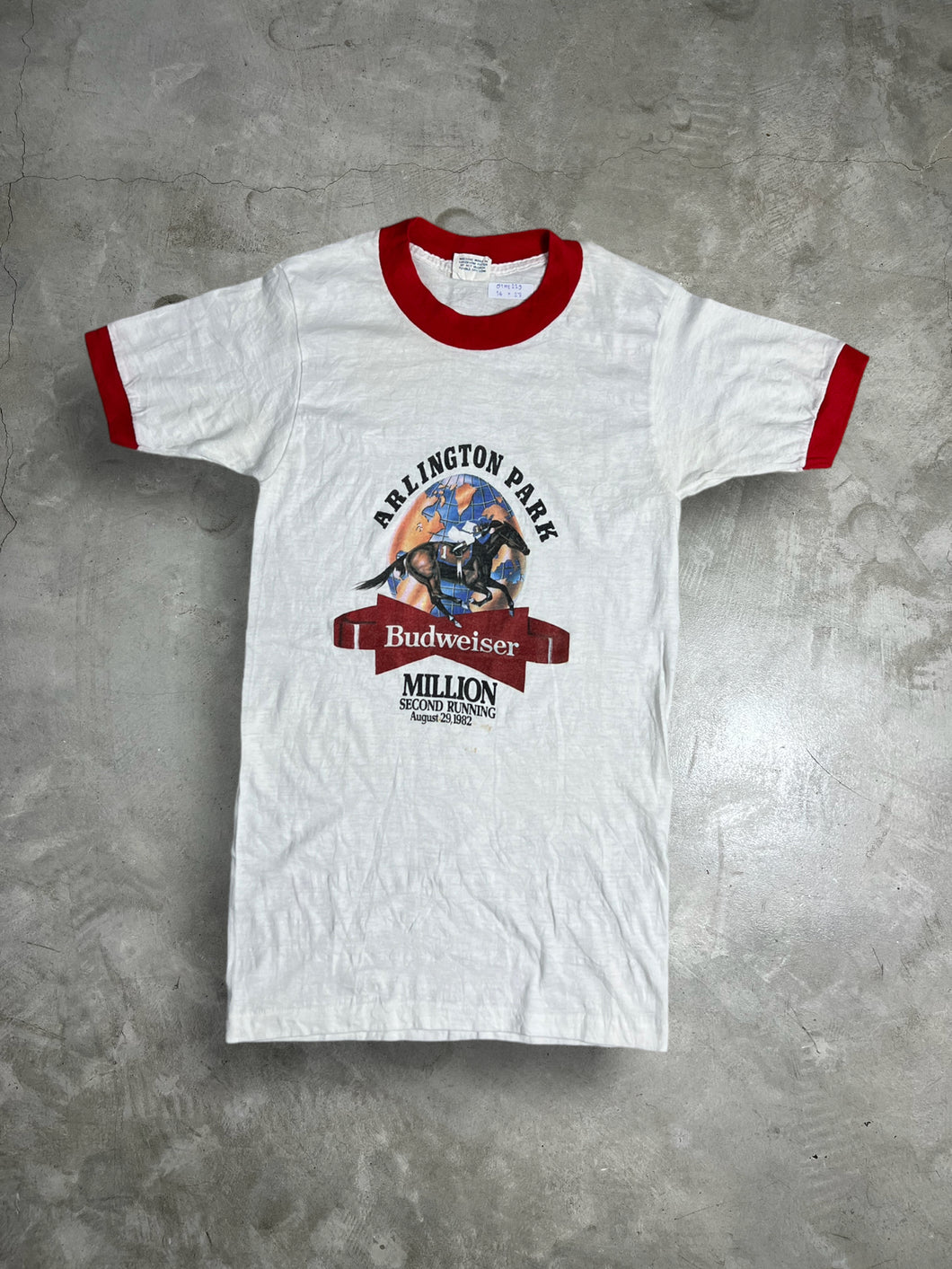 Vintage 80s Budweiser Sneakers Tag Ringer Promo Tee (S) GTME229