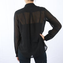 Load image into Gallery viewer, COMME DES GARÇONS Faux Fur Trim Sheer Shirt
